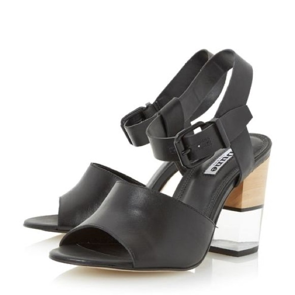 Dune London “Jenny” leather perspex heel sandal - Picture 3 of 11